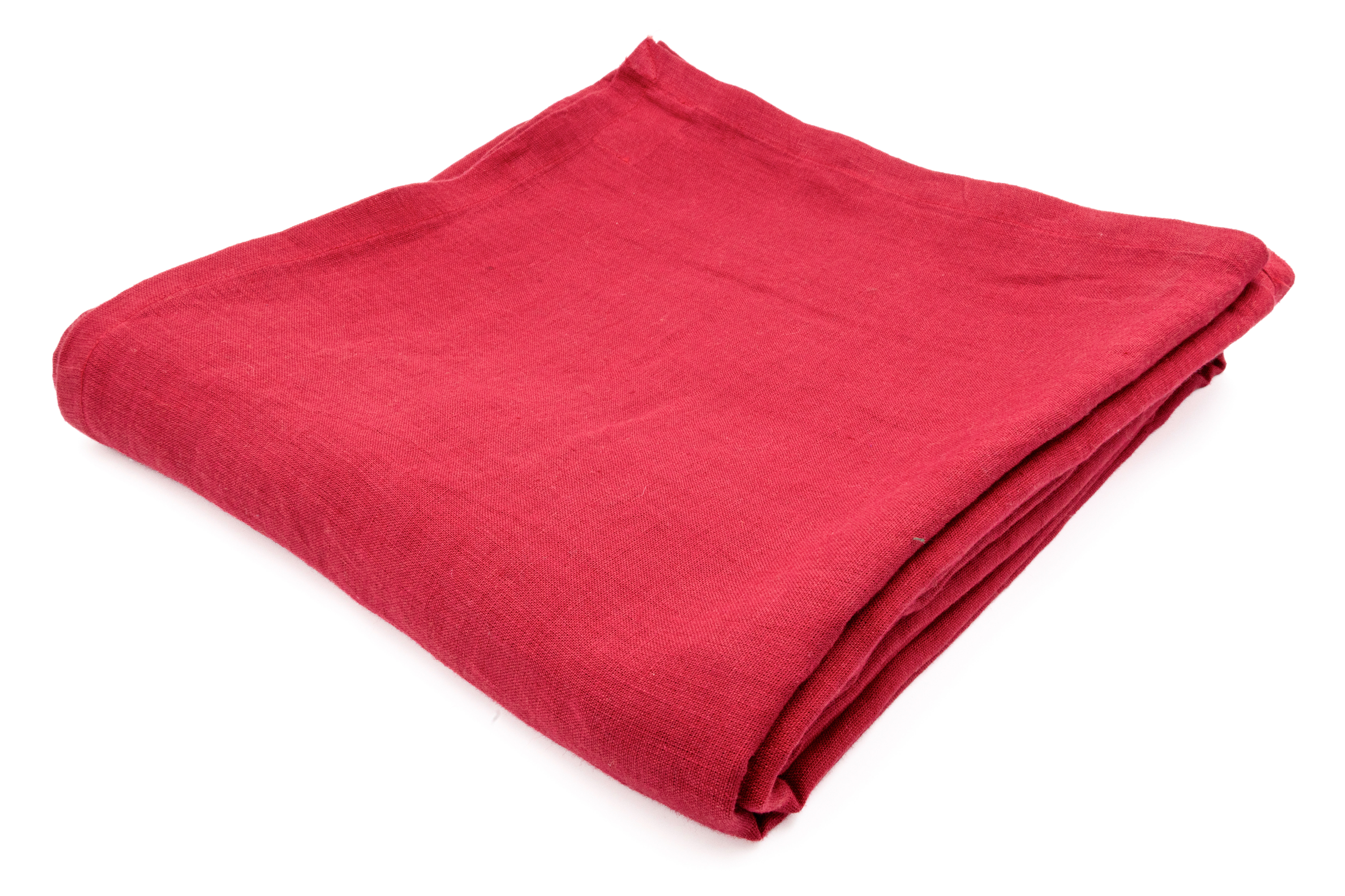 Heritage Linen Flat Sheet - Raspberry Red